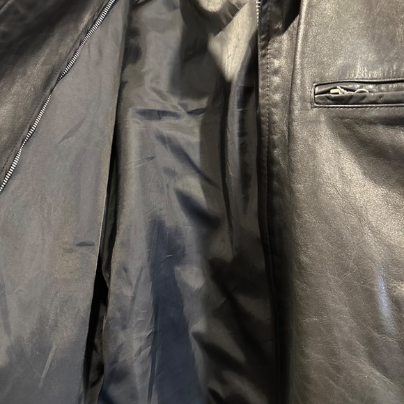 Schott 141 Black Cafe Racer leather jacket size 50 XXL - Picture 4 of 8